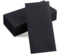 Paquete de 50 servilletas desechables negras con tacto de lino, servilletas de papel de 12 x 17 pulgadas, para bodas, baños, fiestas o eventos