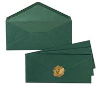 Paquete de 50 sobres de negocios # 10 con solapa en V estándar para cheques de oficina, membrete de negocios, correo postal de cartas de 10 x 9.49 pulgadas (verde oscuro)