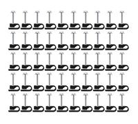 Paquete de 50 soportes coaxiales para gestión de cables para enrutamiento seguro de cables en paredes y superficies de madera, abrazaderas de durabilidad