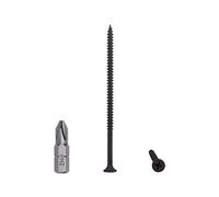 Paquete de 50 tornillos de acero al carbono fosfato negro 4,2 x 90 mm, cabeza Phillips Bugle Head, rosca fina, cierres para paneles de yeso (50, 4,2 x 90 mm)