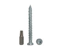 Paquete de 50 tornillos para marco de hormigón de acero galvanizado 7,5 x 72 mm, tornillos de madera, cabeza torx, tornillo de mampostería, cabeza plana (50, 7,5 x 72 mm)