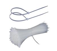 Paquete de 500 bridas de plástico de nailon autoblocante de 2,5 x 100 mm, accesorios de cableado eléctrico, color blanco/negro para el hogar, taller y uso al aire libre (blanco)