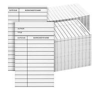 Paquete de 500 tarjetas de biblioteca a granel para pagos de libros escolares, revistas de catálogo, DVD, discos de vinilo, mantenimiento de registros de estilo vintage, seguimiento, organización,