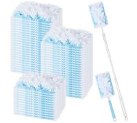Paquete de 52 recambios magnéticos para el polvo Swiffer, plumero magnético desechable para Swiffer Duster, para limpiar el polvo, el polen, el pelo (50 toallitas + 2 asas, azul)