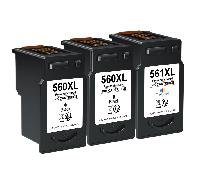 Paquete de 560 561 XL Cartuchos para Canon 560XL 561XL PG-560XL CL-561XL PG560XL CL561XL Cartuchos de Impresora para TS5350 TS5351 TS7450 TS7451 TS5352 TS5353 (2Negro + Tri-Color)