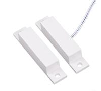 Paquete de 6/10 detectores de interruptor magnético de puerta con cable, ABS para montaje en superficie, alarma de lengüeta para seguridad del hogar, tienda, garaje, intrusión de supermercado, blanco