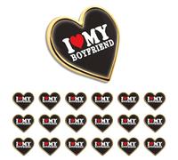 Paquete de 6/12/50/100 pines de solapa de corazón con texto en inglés "I Love My Girlfriend&Boyfriend" a granel, broche de botón de fiesta rojo para hombres y mujeres, ropa, bolsos, sombreros