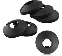 Paquete de 6,15 mm cubiertas de plástico para radiador de tubos negros, collares de tubería divididos de plástico ligero, placa de cubierta para decoración de tubos de pared
