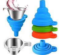 Paquete de 6 accesorios de impresora 3D que incluyen embudos de silicona plegables y filtros de resina de acero inoxidable para verter resina en botella