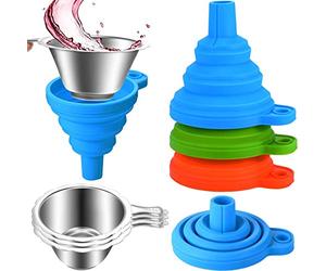 Paquete de 6 accesorios de impresora 3D que incluyen embudos de silicona plegables y filtros de resina de acero inoxidable para verter resina en botella