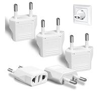 Paquete de 6 adaptadores de Enchufe de Estados Unidos a Europa, Adaptador de Viaje Europeo Tipo C, convertidor de Corriente de Enchufe de Pared para Europa (Blanco)