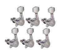 Paquete de 6 afinadores de bloqueo de clavijas de cuerda de guitarra clavijas de afinación for piezas y accesorios de guitarra de cabezal de máquina(6L Silver)