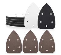Paquete de 6 almohadillas de interfaz de lijado de 5 agujeros con gancho y bucle, almohadilla de lijado triangular, almohadillas de respaldo de papel de lija para lijadora de mouse, vienen con 3