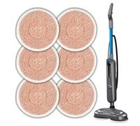 Paquete de 6 almohadillas de repuesto compatibles con Bissell SpinWave SmartSteam Scrubbing Steam Mop 3897A, almohadillas de fregona giratorias, almohadillas de fregona resistentes para fregona,