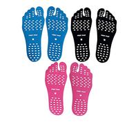 Paquete de 6 almohadillas para pies descalzos para los amantes de los pies descalzos, adhesivos invisibles, para playa, piscina, spa, arena caliente, caminar, fiesta de deportes acuáticos., Negro -,