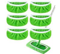 Paquete de 6 almohadillas reutilizables de microfibra compatibles con recambios Swiffer Sweeper, almohadillas húmedas lavables, repuesto para paños de barrido húmedos y secos, repuesto para limpieza