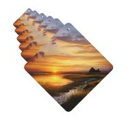 Paquete de 6 ambientadores de aire para coche, puesta de sol de verano, paisaje, lindo ambientador colgante para coche, decoración de habitación de automóvil, regalo