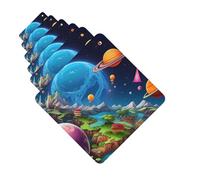 Paquete de 6 ambientadores de coche con diseño de dibujos animados del universo lindo para colgar en el coche, para decoración de habitación automotriz, regalo