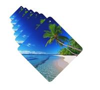 Paquete de 6 ambientadores para coche, diseño de árbol de coco y cielo azul para colgar en el coche, para decoración de habitación de automóvil, regalo