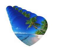 Paquete de 6 ambientadores para coche, diseño de árbol de coco y cielo azul para colgar en el coche, para decoración de habitación de automóvil, regalo