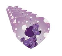 Paquete de 6 ambientadores para coche, diseño de caniche morado, con lunares, para colgar en el coche, decoración de habitación de automóvil, regalo