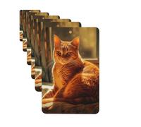 Paquete de 6 ambientadores para coche, diseño de gato sentado en la cama, bonito ambientador colgante para coche, decoración de habitación de automóvil, regalo