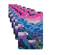 Paquete de 6 ambientadores para coche, diseño de líneas de dibujos animados, ovejas, lindo ambientador colgante para coche, decoración de habitación de automóvil, regalo