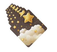 Paquete de 6 ambientadores para coche, diseño de nubes de dibujos animados, estrellas doradas, lindo ambientador colgante para coche, decoración de habitación de automóvil, regalo