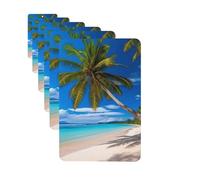 Paquete de 6 ambientadores para coche, diseño de playa y árbol de coco, lindo ambientador colgante para coche, decoración de habitación de automóvil, regalo