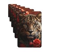 Paquete de 6 ambientadores para coche, diseño de rosa roja y tigre, lindo ambientador colgante para coche, decoración de habitación de automóvil, regalo