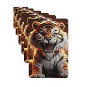 Paquete de 6 ambientadores para coche, diseño de tigre de dibujos animados, lindo ambientador colgante para decoración de habitación de automóvil, regalo