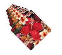 Paquete de 6 ambientadores para coche, diseño floral tropical, lindo ambientador colgante para coche, decoración de habitación de automóvil, regalo