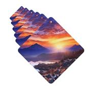 Paquete de 6 ambientadores para coche, hermoso paisaje al atardecer, lindo ambientador colgante para coche, decoración de habitación automotriz, regalo