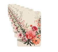 Paquete de 6 ambientadores para coche, ilustraciones de flores, lindo ambientador colgante para coche, decoración de habitación de automóvil, regalo