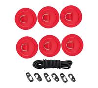 Paquete de 6 anillos en D de acero inoxidable con base de PVC para almacenamiento de remo, cuerda elástica adecuada para manualidades, barcos, tablas de surf, anillos en D de acero inoxidable