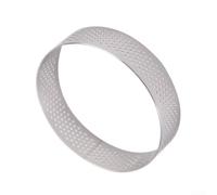 Paquete de 6 anillos redondos de acero inoxidable 304, moldes perforados de 8 x 12 cm para tartas, mousse y tarta de queso, herramientas reutilizables para hornear para una distribución uniforme del