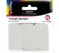 Paquete De 6 Blanco Triángulo Esponjas Smiffys Fx Maquillaje Pintura Facial De