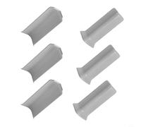 Paquete de 6 bloques de esquina de zócalo para molduras de pared de 10 cm, esquinas autocaladas, conectores de moldeo de goma ABS con 3 ángulos interiores y 3 ángulos exteriores (L gris)