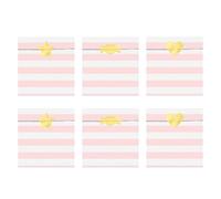 Paquete de 6 Bolsas de Regalo, línea Yummy. Blanco y Rosa