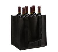 Paquete de 6 bolsas para botellas de vino - Bolsa de regalo reutilizable no tejida para botellas de vino con compartimentos - Compras ecológicas para fiestas de fin de año
