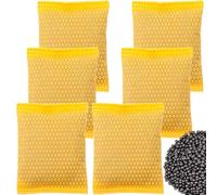 Paquete de 6 bolsas purificadoras de aire de carbón activado natural para el hogar o el coche; elimina los olores y la humedad; ambientador desodorante de automóvil; paquete de 50 g/paquete de