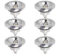 Paquete de 6 bombillas LED AR111 GU10, 15 W, COB, 1500 lúmenes, reflector de luz de inundación, bombilla regulable (equivalente a halógeno de 100 W), ángulo de haz de 60°, ajuste de brillo del 1% al
