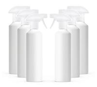 Paquete de 6 botellas de plástico vacías blancas para limpieza de 500 ml, botellas de spray vacías con gatillo manual para jardinería y limpieza del hogar, botellas de spray recargables industriales