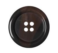 Paquete de 6 botones redondos de plástico de cuerno sintético de 20 mm con 4 agujeros, ideales para abrigos, chaquetas, cárdigans (32 L)