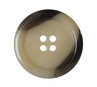 Paquete de 6 botones redondos de plástico de cuerno sintético de 23 mm con 4 agujeros, ideales para abrigos, chaquetas, cárdigans (36 L)