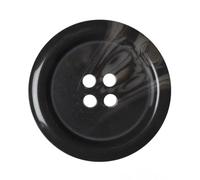 Paquete de 6 botones redondos de plástico de cuerno sintético de 25 mm con 4 agujeros, ideales para abrigos, chaquetas, cárdigans (40 L)