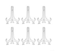 Paquete de 6 caballetes de plástico transparente, soportes plegables ajustables para platos, fotos, obras de arte, soportes transparentes de 4/6/10 pulgadas para decoración del hogar (10 pulgadas)