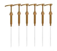 Paquete de 6 cabezales de bomba de jarabe de 10 ml PP dispensador de prensa con resorte de acero inoxidable para botella de café Monin Orgeat Jarabe Aceite de gel de ducha 19,5 cm (28/410)