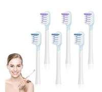 Paquete de 6 cabezales de cepillo de dientes para desovar, cabezales de repuesto para adultos, compatible con el cepillo de dientes eléctrico Laifen (blanco, M)