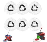 Paquete de 6 cabezales de fregona de repuesto compatibles con fregonas giratorias triangulares Ocedar, cabezal de repuesto de mopa giratoria 100% microfibra, limpieza profunda, cabezales de fregona de